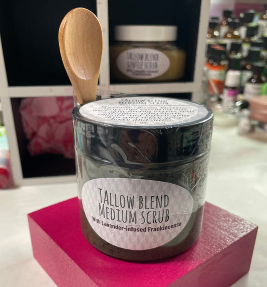 Tallow Blend Medium Scrub with Lavender-infused Frankincense (7 oz.)